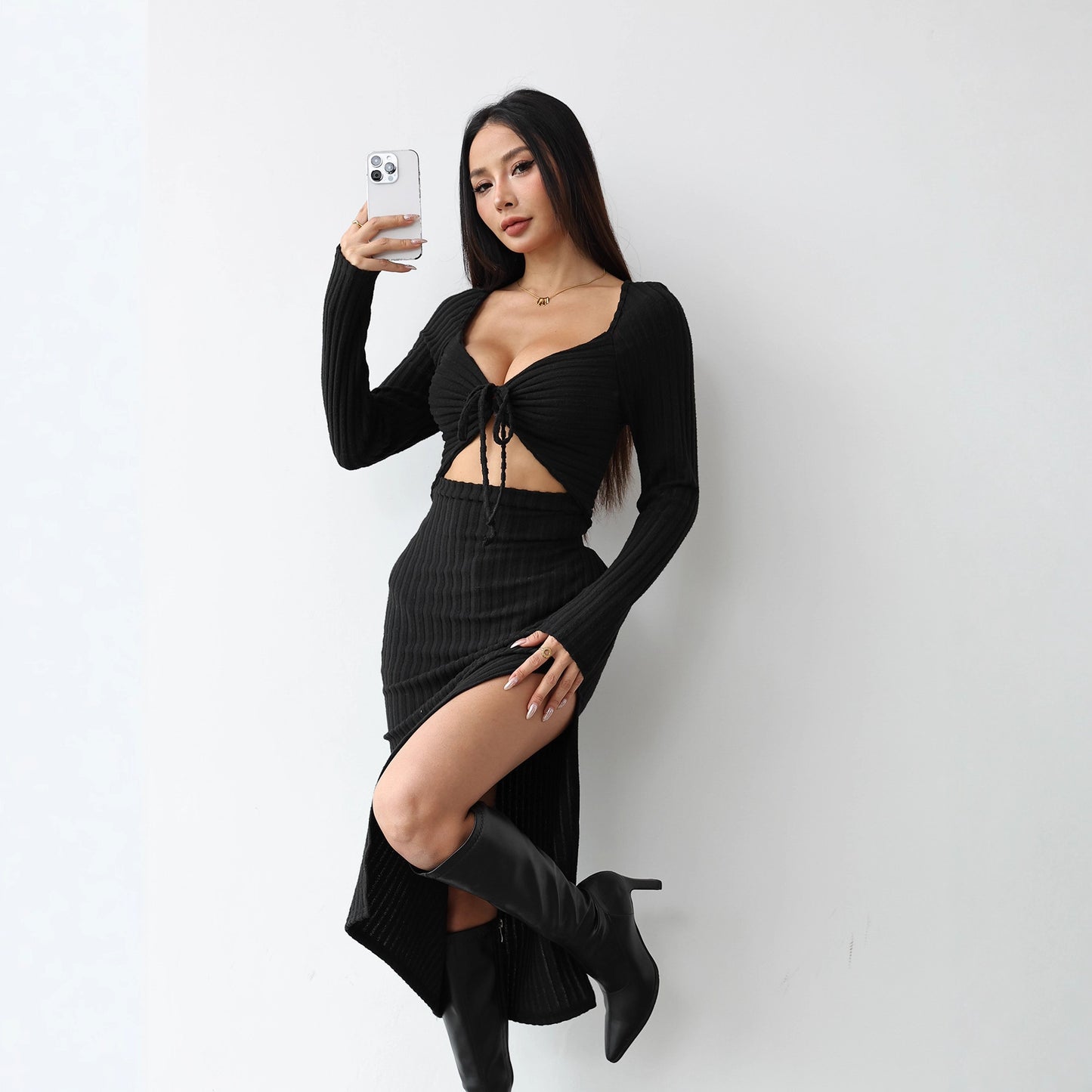 Slim-fit Slimming High-end Long Sleeve Dress