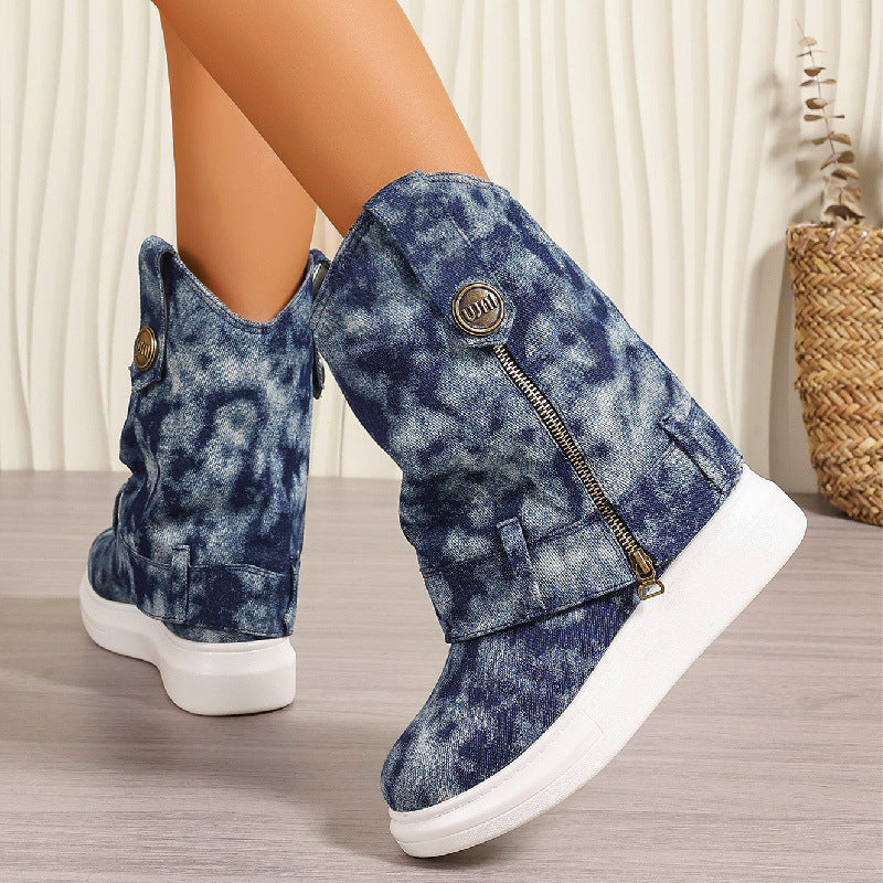 Schlankmachender kleiner Western-Cowboystiefel in Übergröße