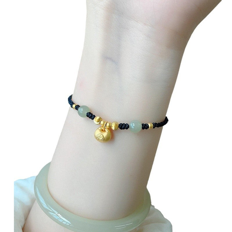Women's Jin Tuo Tuo Lucky Beads Red Braided Bracelet For Your Benming Year
