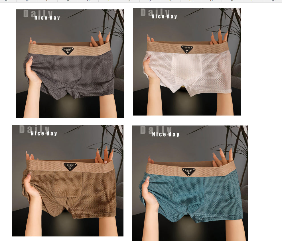 Men's Ice Silk Underwear Fashion Sport Boxer