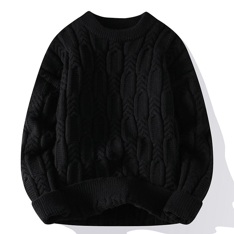 Herren Langarm Rundhals Pullover Dicker Nadelpullover