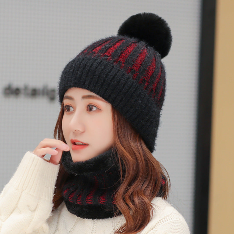 Latz-Einteiler, warme Strickmütze mit Ohrenschutz