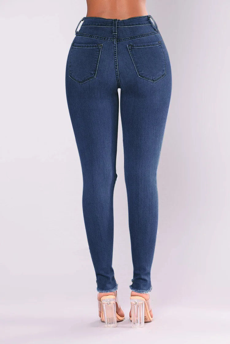 2022 heißer Verkauf Zerrissene Jeans Für Frauen Mode Schlank Stretch Denim Bleistift Hosen Straße Hipster Hosen Casual Weibliche Kleidung