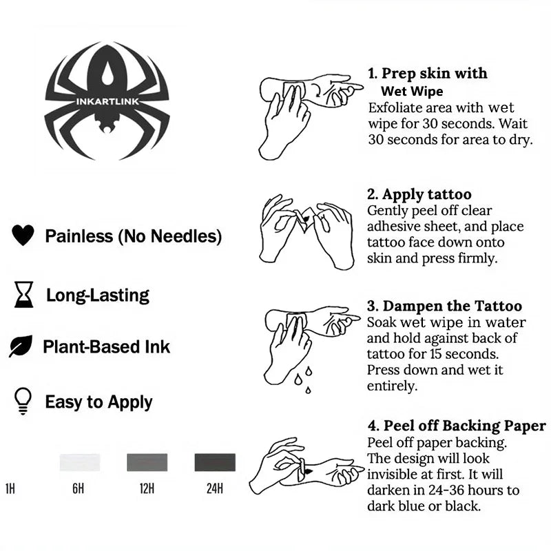 Mechanical (2) Temporary Tattoo,Lasts To 15 Days New Technology Magic Waterproof Semi Permanent Sticker.
