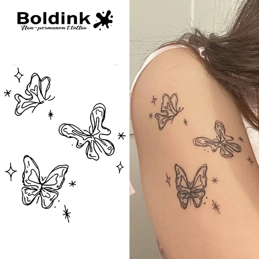 Butterflies Temporary Tattoo,Lasts To 15 Days New Technology Magic Waterproof Semi Permanent Sticker.