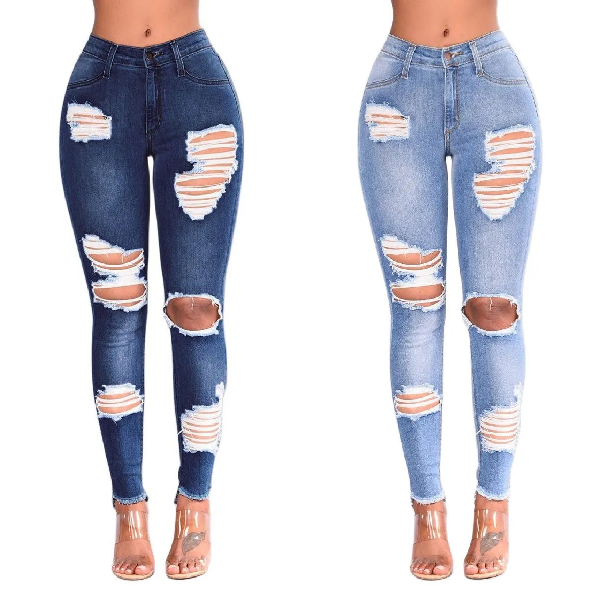 2022 heißer Verkauf Zerrissene Jeans Für Frauen Mode Schlank Stretch Denim Bleistift Hosen Straße Hipster Hosen Casual Weibliche Kleidung