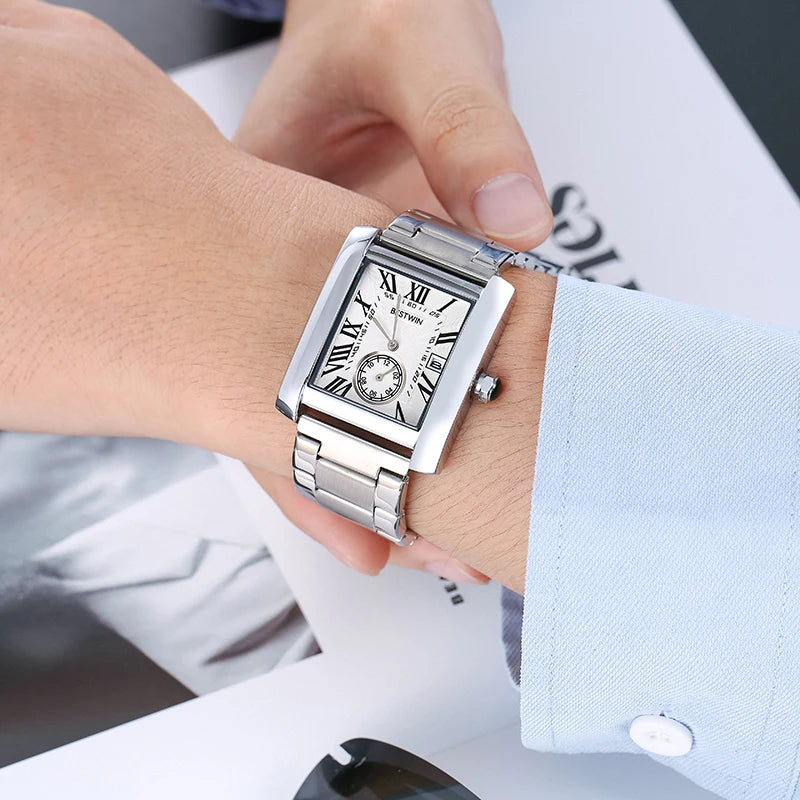 NEW Tank series Rectangular Watches for men Mens Watch Barrel Type Quartz Fashion Luxury Sports Waterproof Chronograph