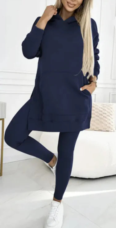 Lässiges Set aus Kapuzenpullover und Leggings