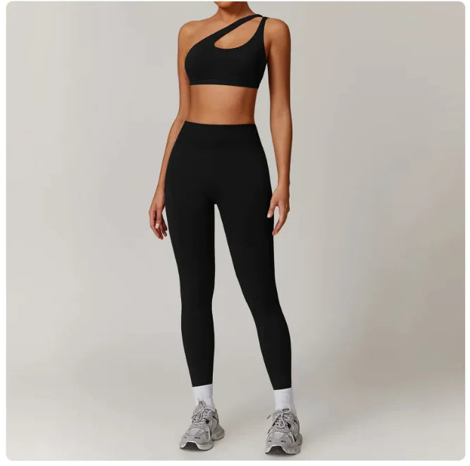 Nahtloses rückenfreies Yoga-Set – 2-teiliger BH und Leggings