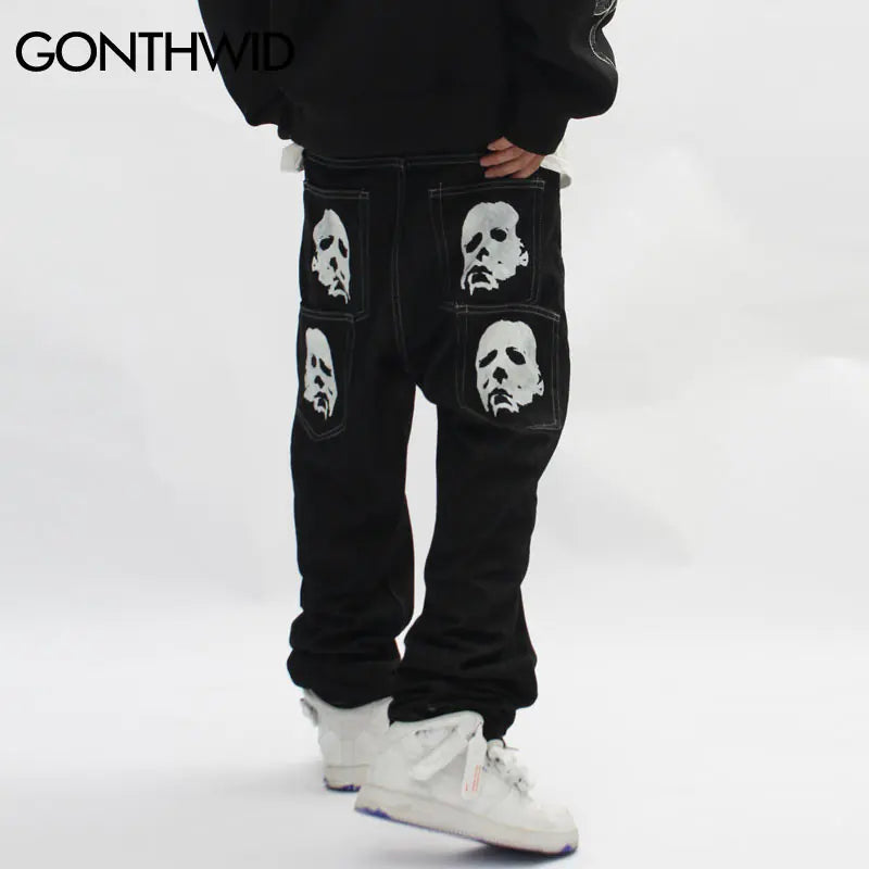 Baggy-Jeans mit Grafikprint für Herren