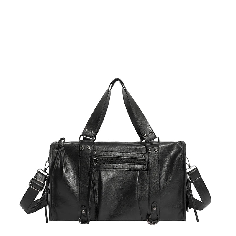 Large Capacity Women PU Leather Handbags Tote Bags Casual Female Rivet Big Shoulder Messenger Bags Fashion Zipper Crossbody Bag