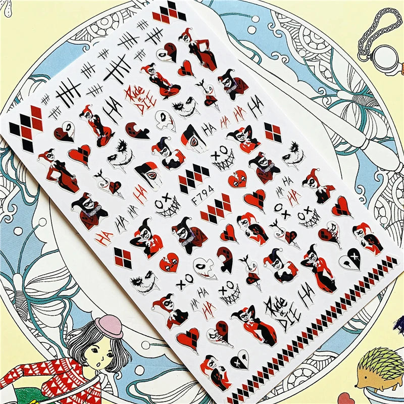 MG201011-38 WG661 Skull head snake sexy woman  3D Back glue Nail Art Stickers Decals Sliders Nail ornament decoration