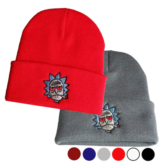 Cartoon Rick Beanies Stickerei Warme Weiche Gestrickte Hut Hip-hop Motorhaube Unisex