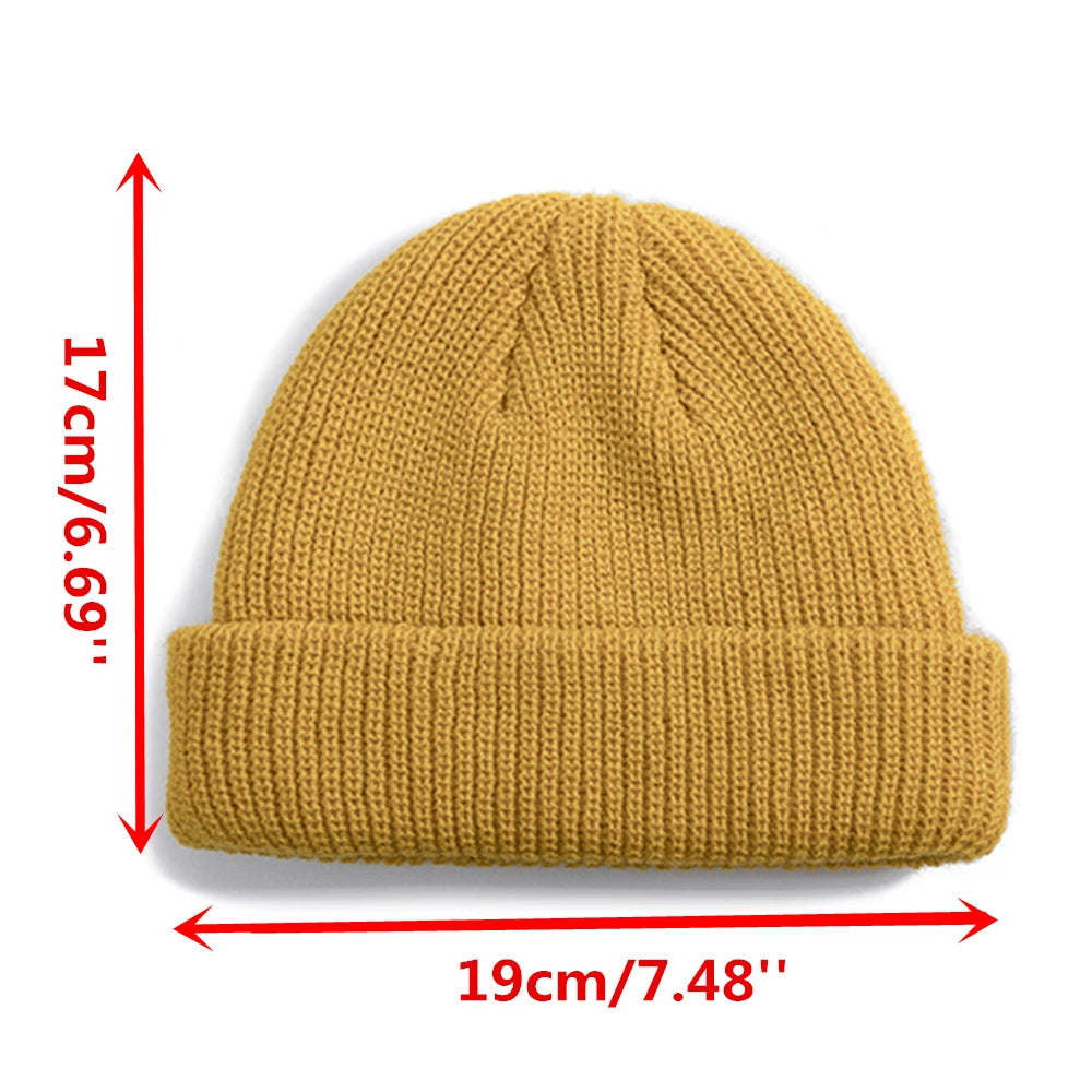 Heißer Verkauf Täglichen Fisherman Beanie Hut Unisex Sailor Stil Herbst Beanie Rippen Gestrickte Hüte Für Männer Frauen Kurze Melone Winter Hut