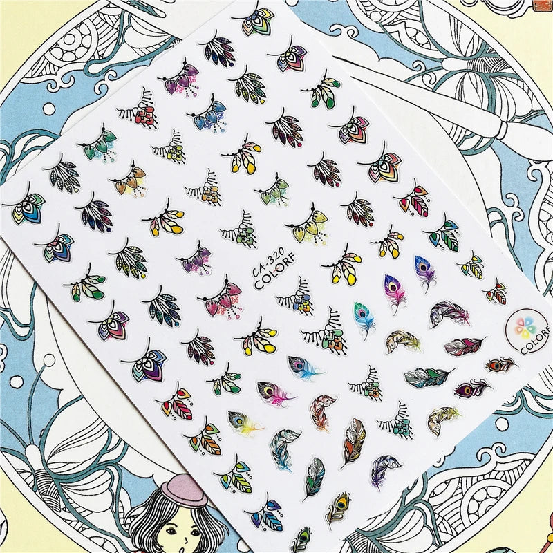 MG201011-38 WG661 Skull head snake sexy woman  3D Back glue Nail Art Stickers Decals Sliders Nail ornament decoration