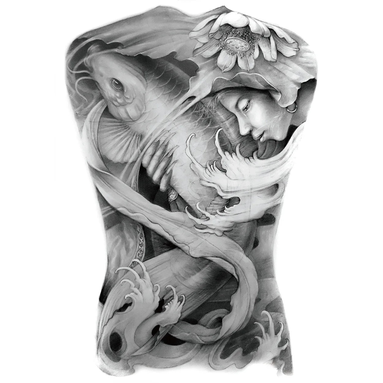 Wholesale Cool Big Full Back Tattoo Designs Large Size Temporary Tattoo Men's Full Back Tattoo Sticker