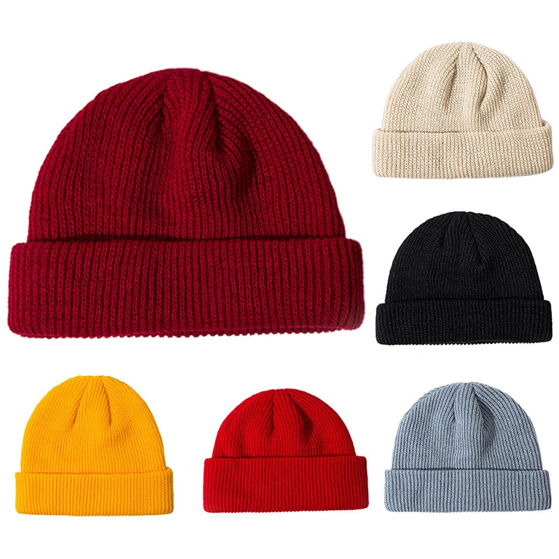 Damen Casual Cap Winter Unisex Rippenstrick Beanie Mützen Hüte Für Frau Herren Kinder Mädchen Jungen Schwarz Grau Rot Einfarbig