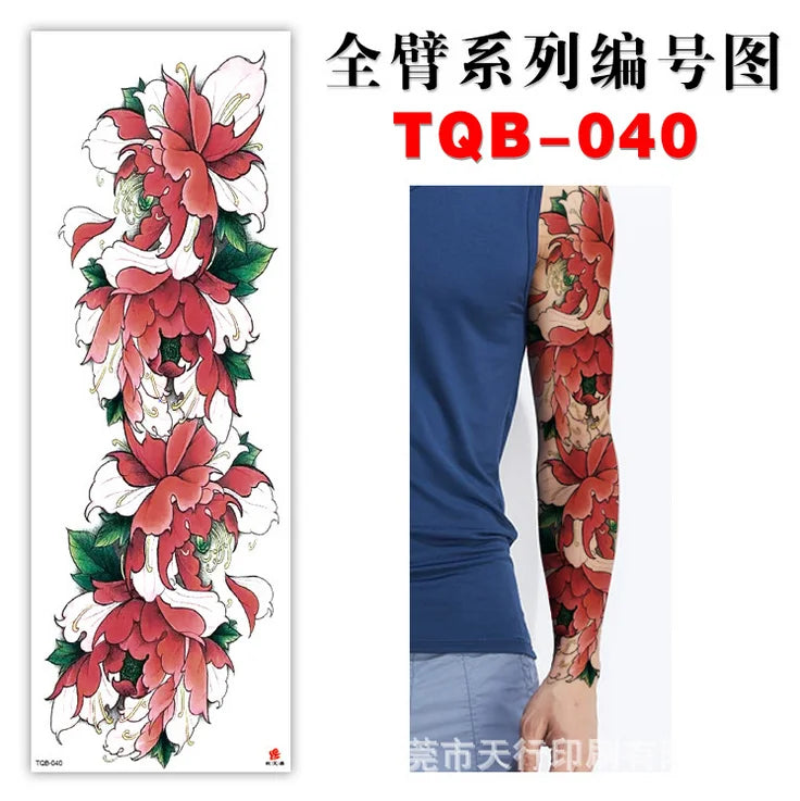 TQB033-040 Waterproof Temporary Full Sleeve Tattoo Sticker Girl Arm Sleeve Tattoo
