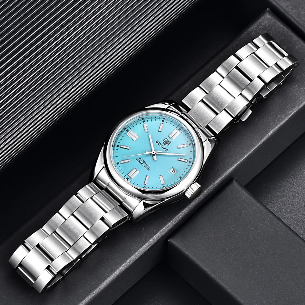 BENYAR Neue Taucheruhr für Männer 10Bar wasserdichte Herren Mechanische Armbanduhren Luxus Edelstahl Automatikuhren