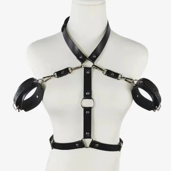 New Fun Handcuffs Bondage Clothing Sexy Strap Waist Pu Eco-friendly Leather Clothing Accessories Alternative SM Adult Toys