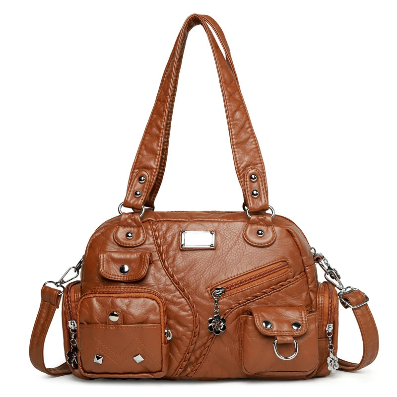 New High-capacity Women's Soft Crossbody Shoulder Bag with Single Strap and Zip Closure Waterproof Fashion Handbag High Quality