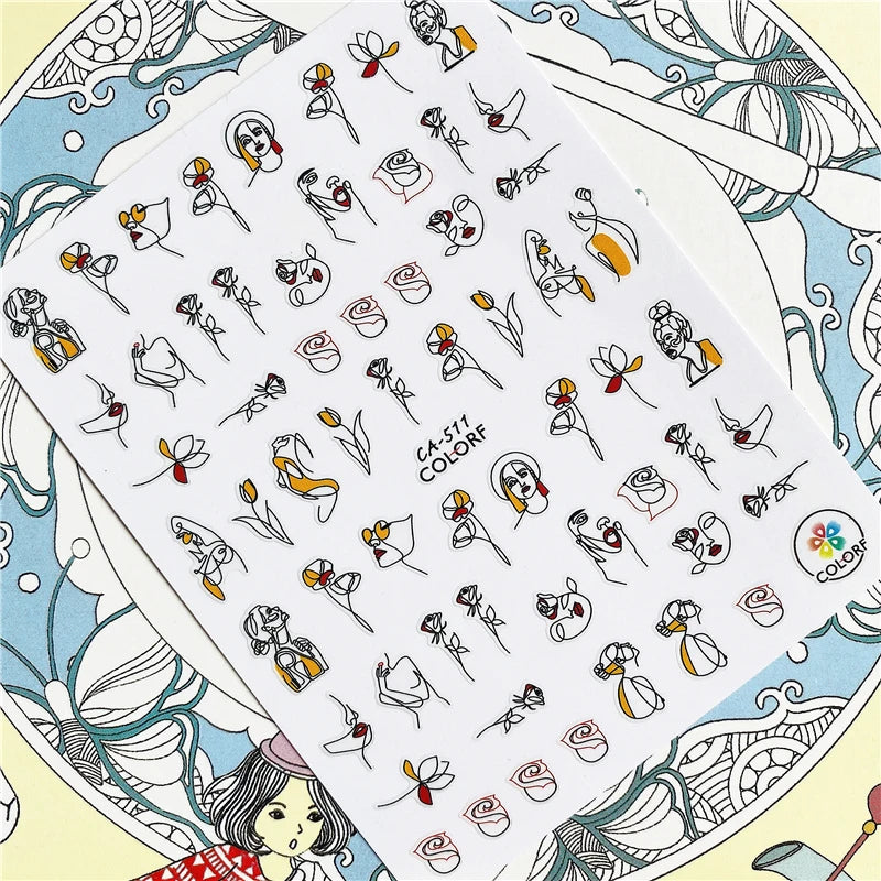 MG201011-38 WG661 Skull head snake sexy woman  3D Back glue Nail Art Stickers Decals Sliders Nail ornament decoration