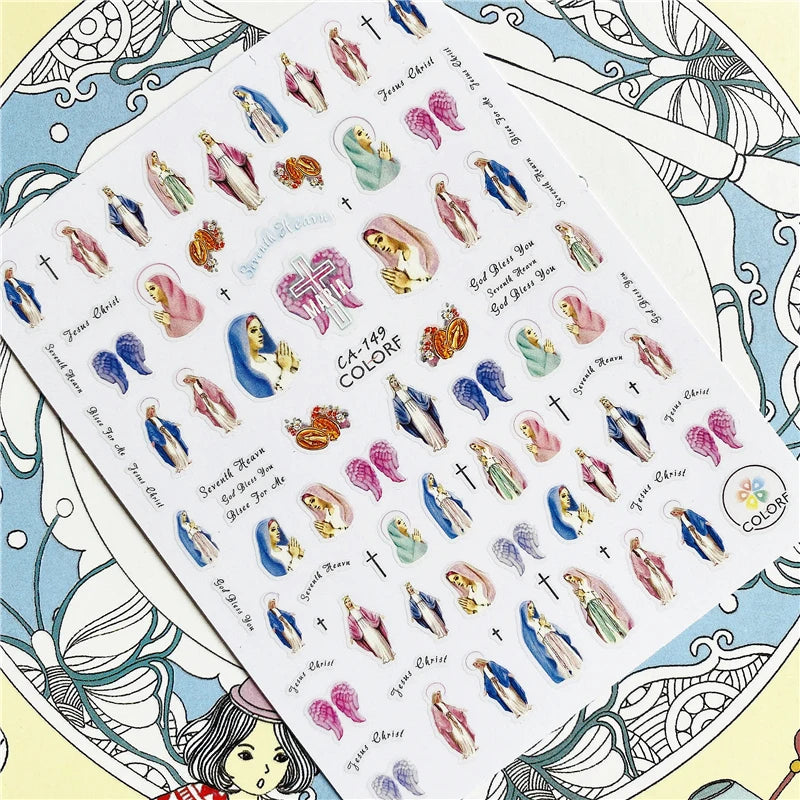 MG201011-38 WG661 Skull head snake sexy woman  3D Back glue Nail Art Stickers Decals Sliders Nail ornament decoration