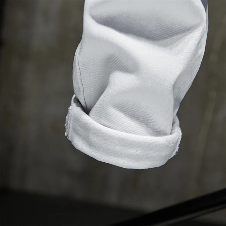 Mode Trendy Stickerei Buchstaben Männer College Jungen Skinny Runway Zipper Denim Hose Destroyed Zerrissene Jeans Schwarz Weiß Jeans