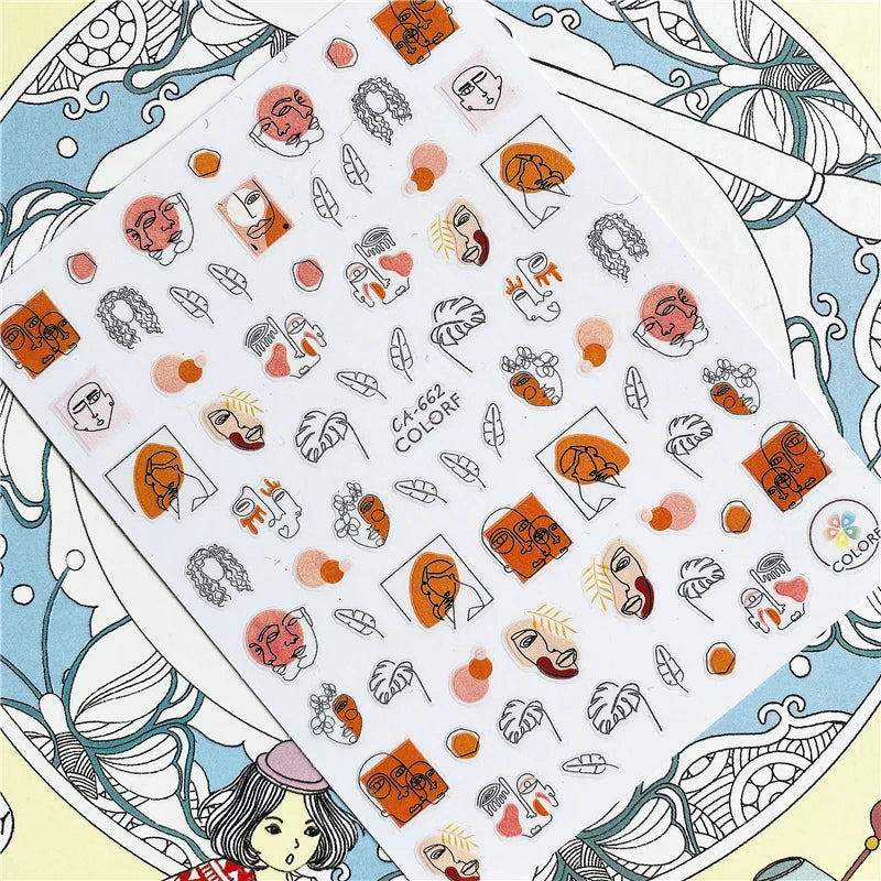 MG201011-38 WG661 Skull head snake sexy woman  3D Back glue Nail Art Stickers Decals Sliders Nail ornament decoration