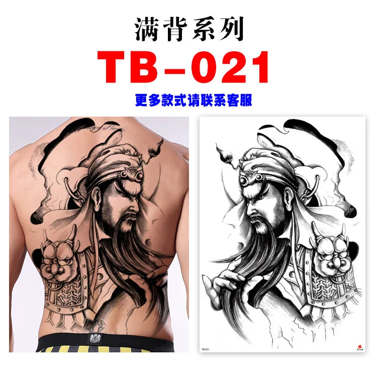 Wholesale Cool Big Full Back Tattoo Designs Large Size Temporary Tattoo Men's Full Back Tattoo Sticker