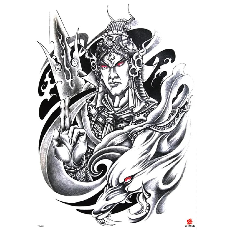 Wholesale Cool Big Full Back Tattoo Designs Large Size Temporary Tattoo Men's Full Back Tattoo Sticker