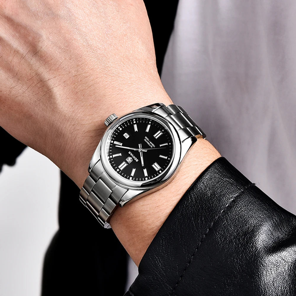 BENYAR Neue Taucheruhr für Männer 10Bar wasserdichte Herren Mechanische Armbanduhren Luxus Edelstahl Automatikuhren