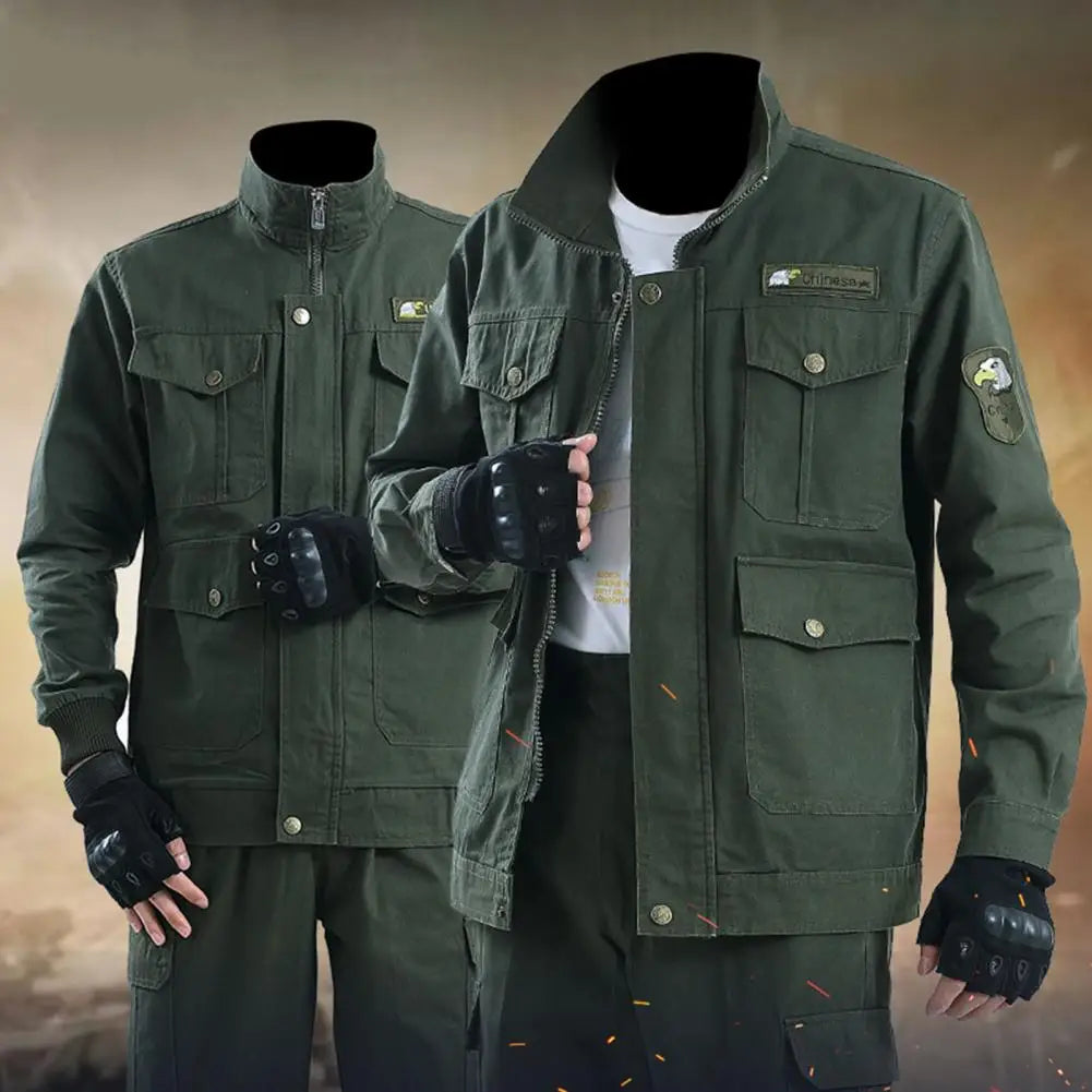 New Spring And Autumn Cotton Work Clothes Outdoor Wear-resistant Welder Thickened Labor Insurance Clothing Auto Maintenance