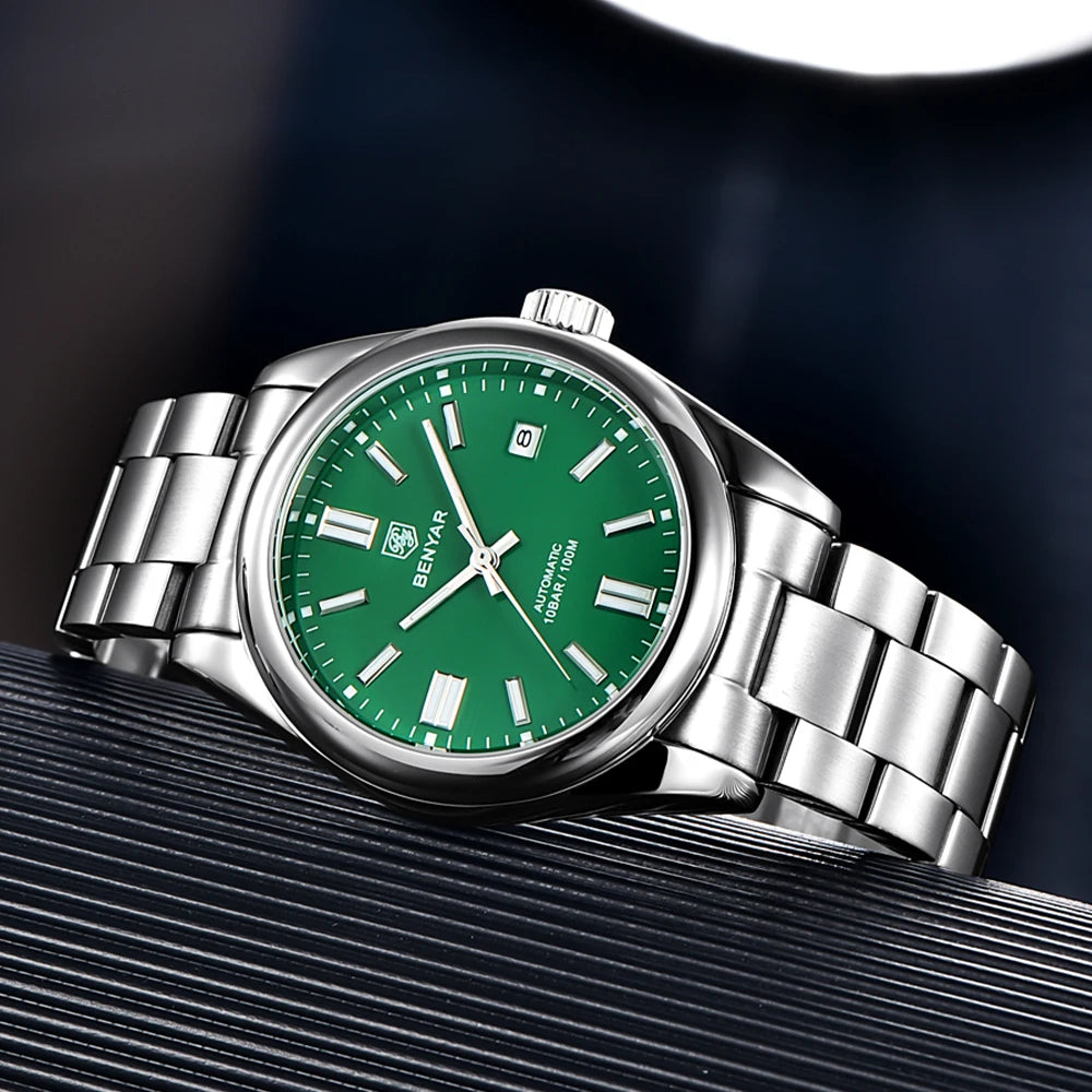 BENYAR Neue Taucheruhr für Männer 10Bar wasserdichte Herren Mechanische Armbanduhren Luxus Edelstahl Automatikuhren