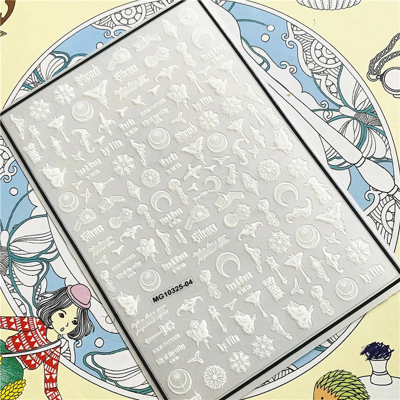 MG201011-38 WG661 Skull head snake sexy woman  3D Back glue Nail Art Stickers Decals Sliders Nail ornament decoration