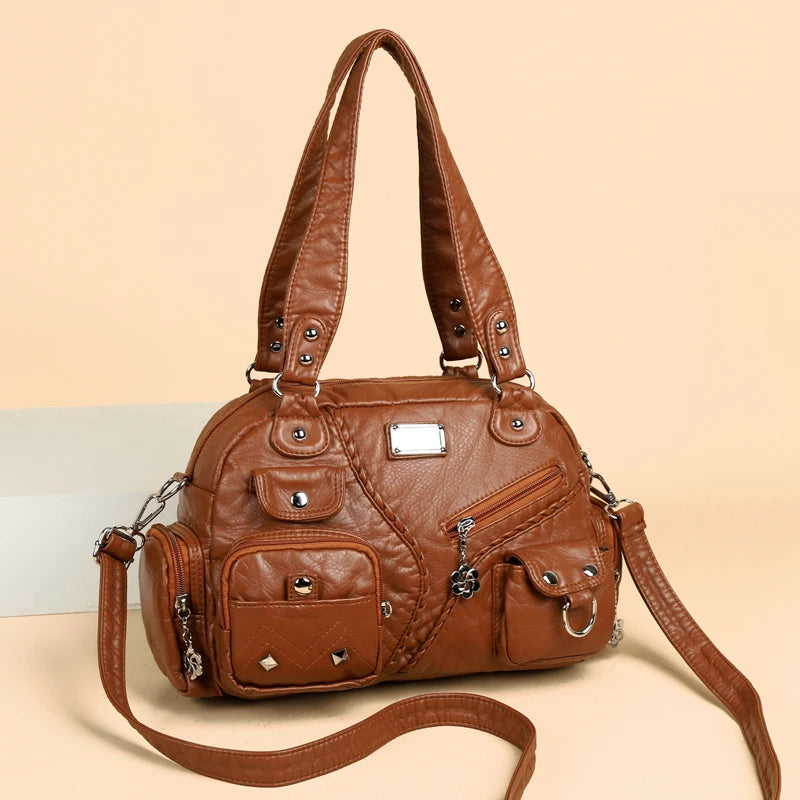New High-capacity Women's Soft Crossbody Shoulder Bag with Single Strap and Zip Closure Waterproof Fashion Handbag High Quality