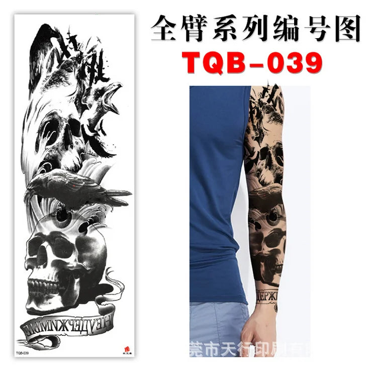 TQB033-040 Waterproof Temporary Full Sleeve Tattoo Sticker Girl Arm Sleeve Tattoo