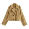 European and American Women's New Fashion Versatile Solid Color Short Long-sleeved Windbreaker Jacket