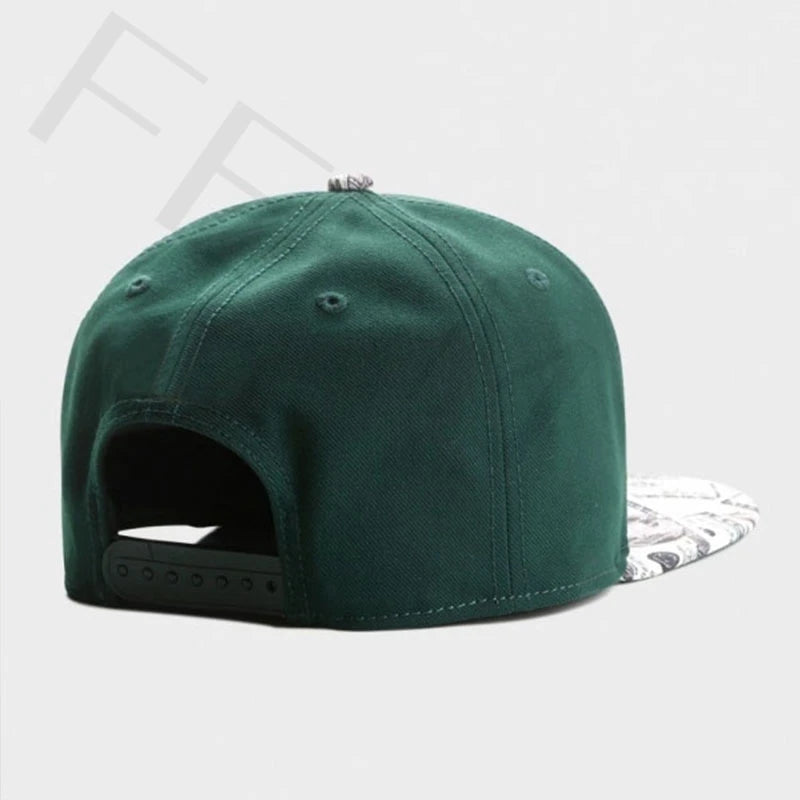 FEI M Fashion GLD CEE BENJAMINS Verstellbare Snapback-Kappe, grüner Buchstabe C, Baseballkappe für Erwachsene, lässig, Sport, Sonne, Basketballmütze, 5