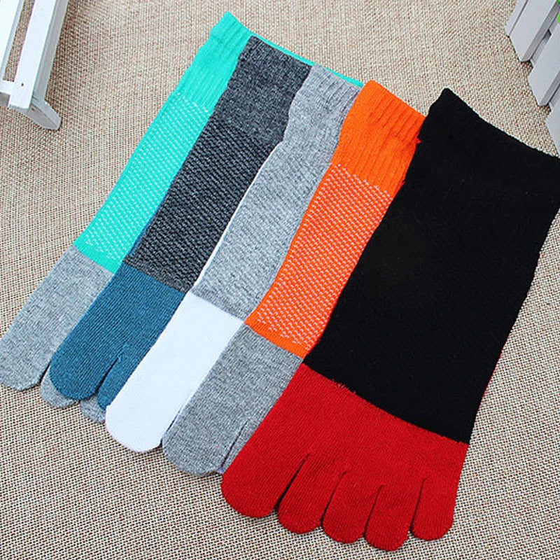 Pure Cotton Five Finger Socks Mens Sports Breathable Mesh Comfortable Shaping Anti Friction Soft Elastic Endurable Toe Socks Boy
