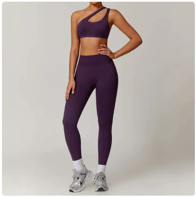 Nahtloses rückenfreies Yoga-Set – 2-teiliger BH und Leggings