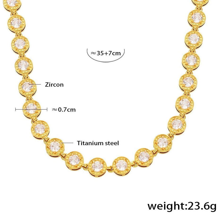 YF3961 Stainless Steel Waterproof Jewelry Set 18k PVD Gold Plated Colored Zircon Splicing Necklace Non Tarnish Bracelet