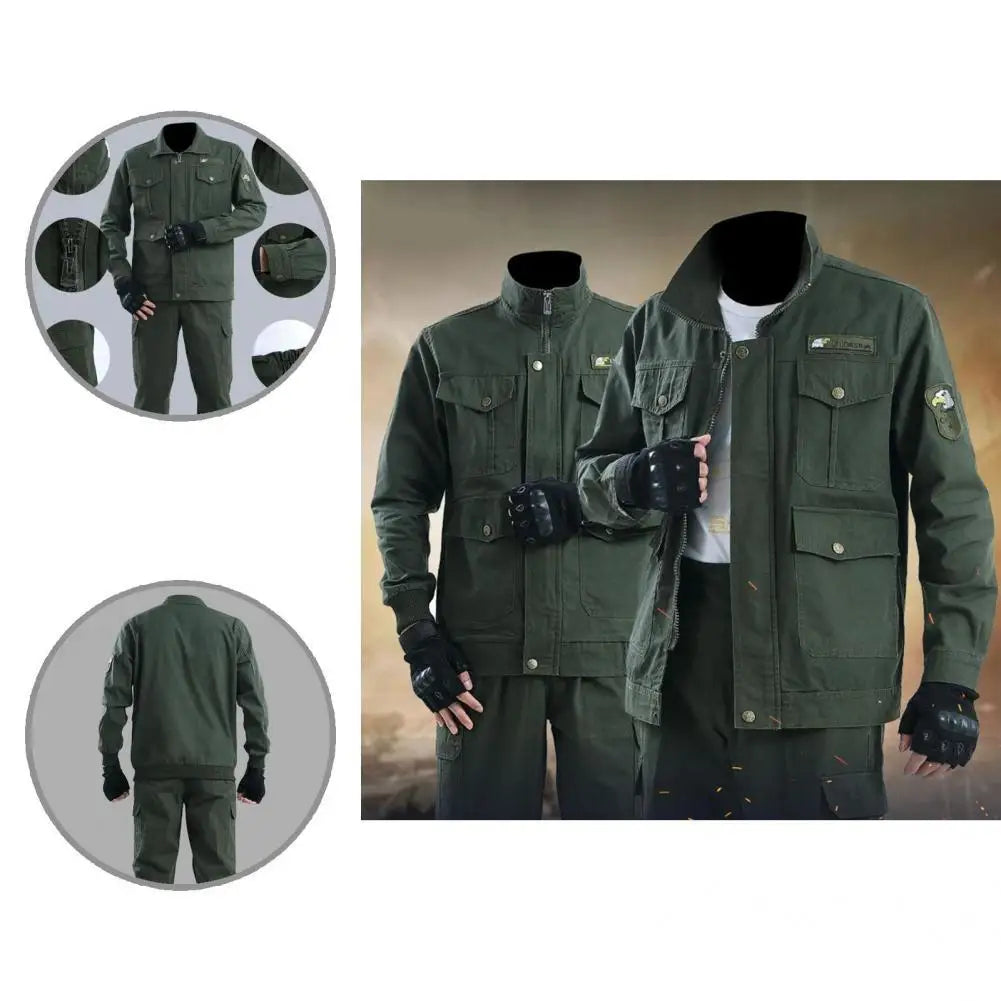 New Spring And Autumn Cotton Work Clothes Outdoor Wear-resistant Welder Thickened Labor Insurance Clothing Auto Maintenance