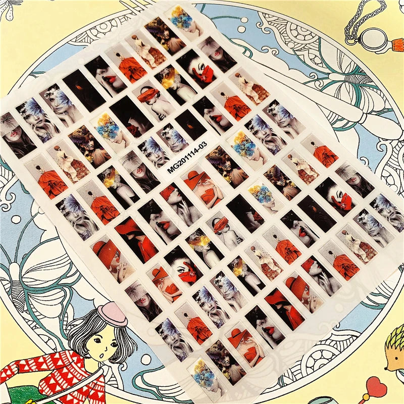 MG201011-38 WG661 Skull head snake sexy woman  3D Back glue Nail Art Stickers Decals Sliders Nail ornament decoration