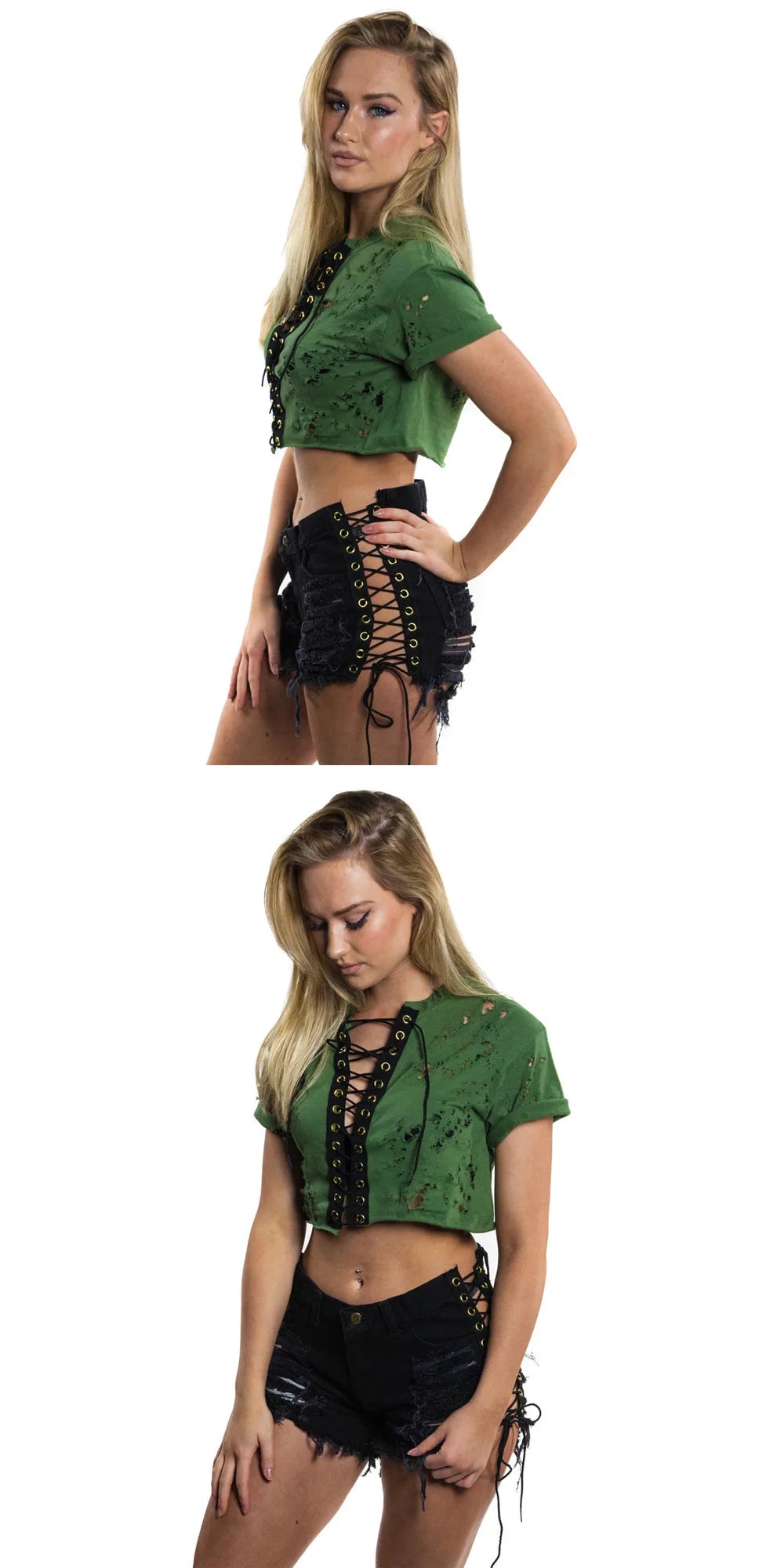 Summer Ripped Side Corns Bandage Denim Shorts Women's Street Fashion Hot Short Jeans Hollow Out Sexy Shorts Female Plus Size