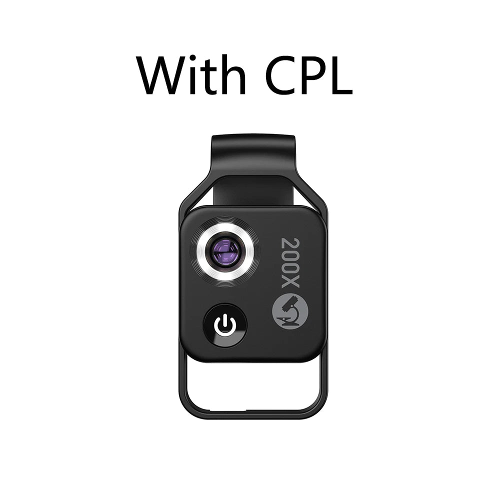 APEXEL 200X Microscope Lens for Mobile Phone Macro Lens with CPL Filter LED Light HD Camera Magnifying Lens Phone Accessories
