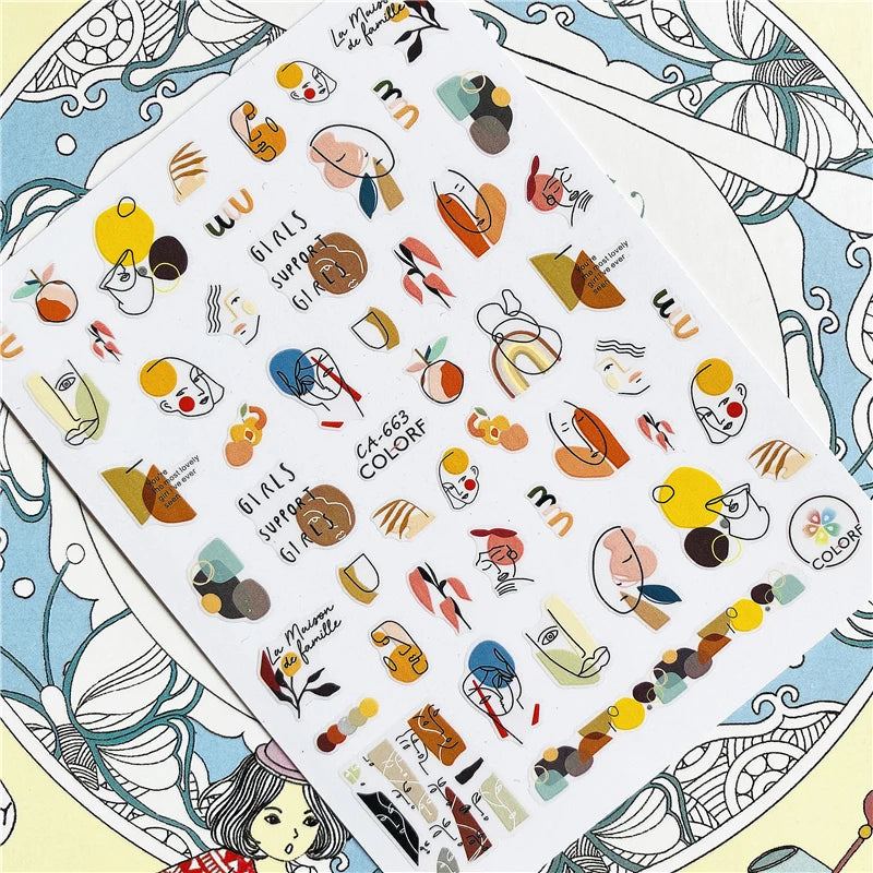 MG201011-38 WG661 Skull head snake sexy woman  3D Back glue Nail Art Stickers Decals Sliders Nail ornament decoration