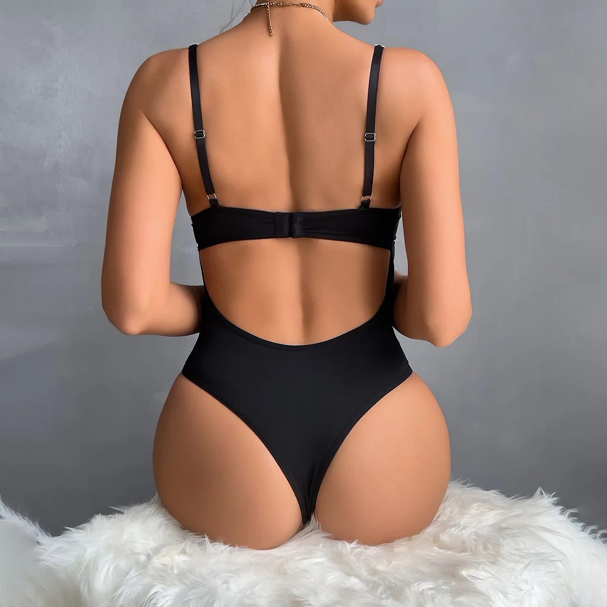 N3694 Women Sexy Lingerie Blue One-Piece Teddy Bodysuit Bondage High Quality Lingerie