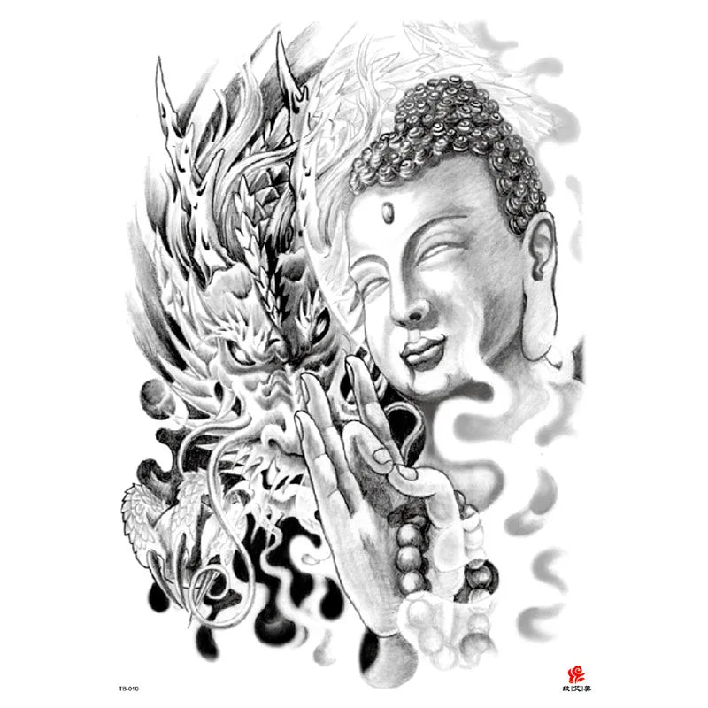Wholesale Cool Big Full Back Tattoo Designs Large Size Temporary Tattoo Men's Full Back Tattoo Sticker