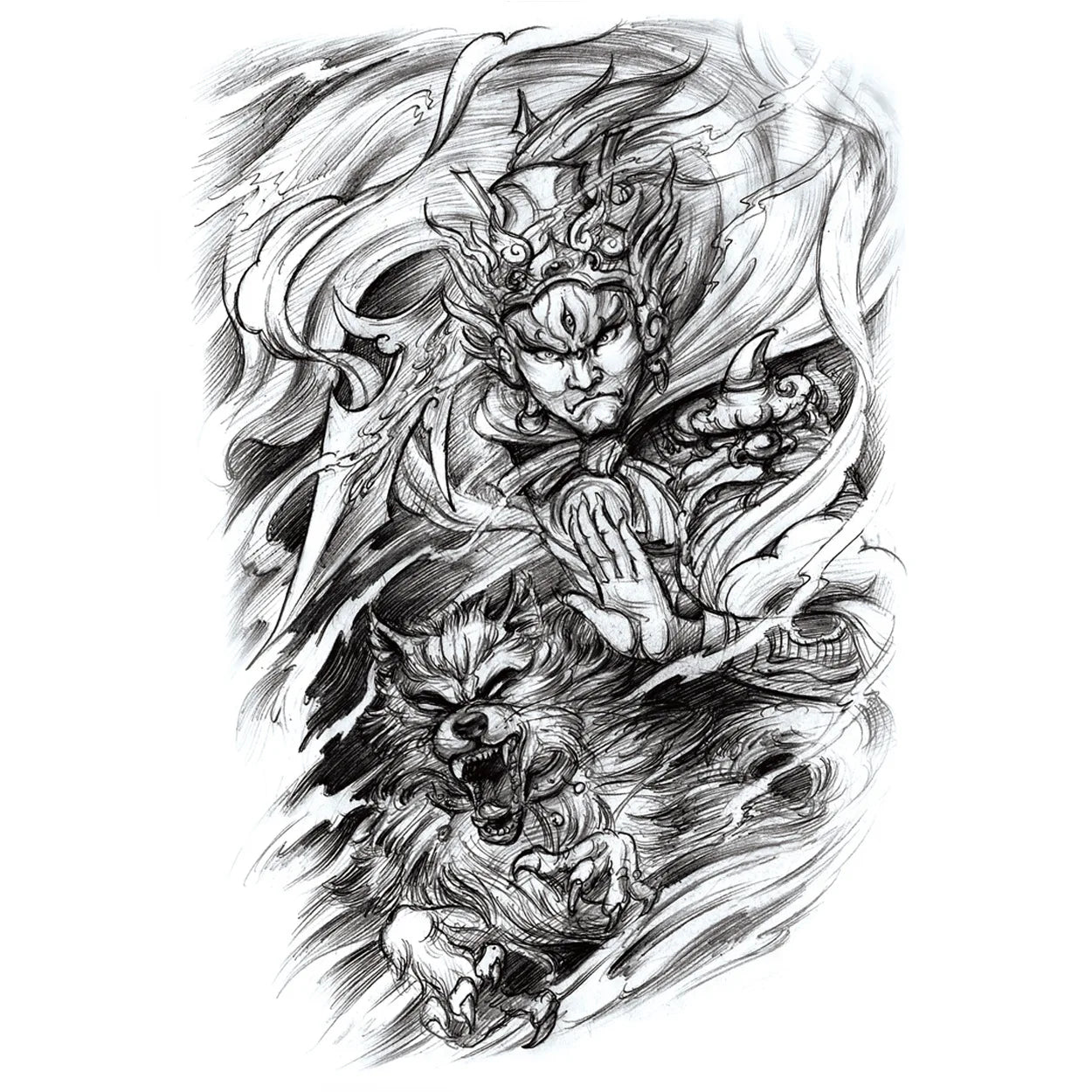 Wholesale Cool Big Full Back Tattoo Designs Large Size Temporary Tattoo Men's Full Back Tattoo Sticker